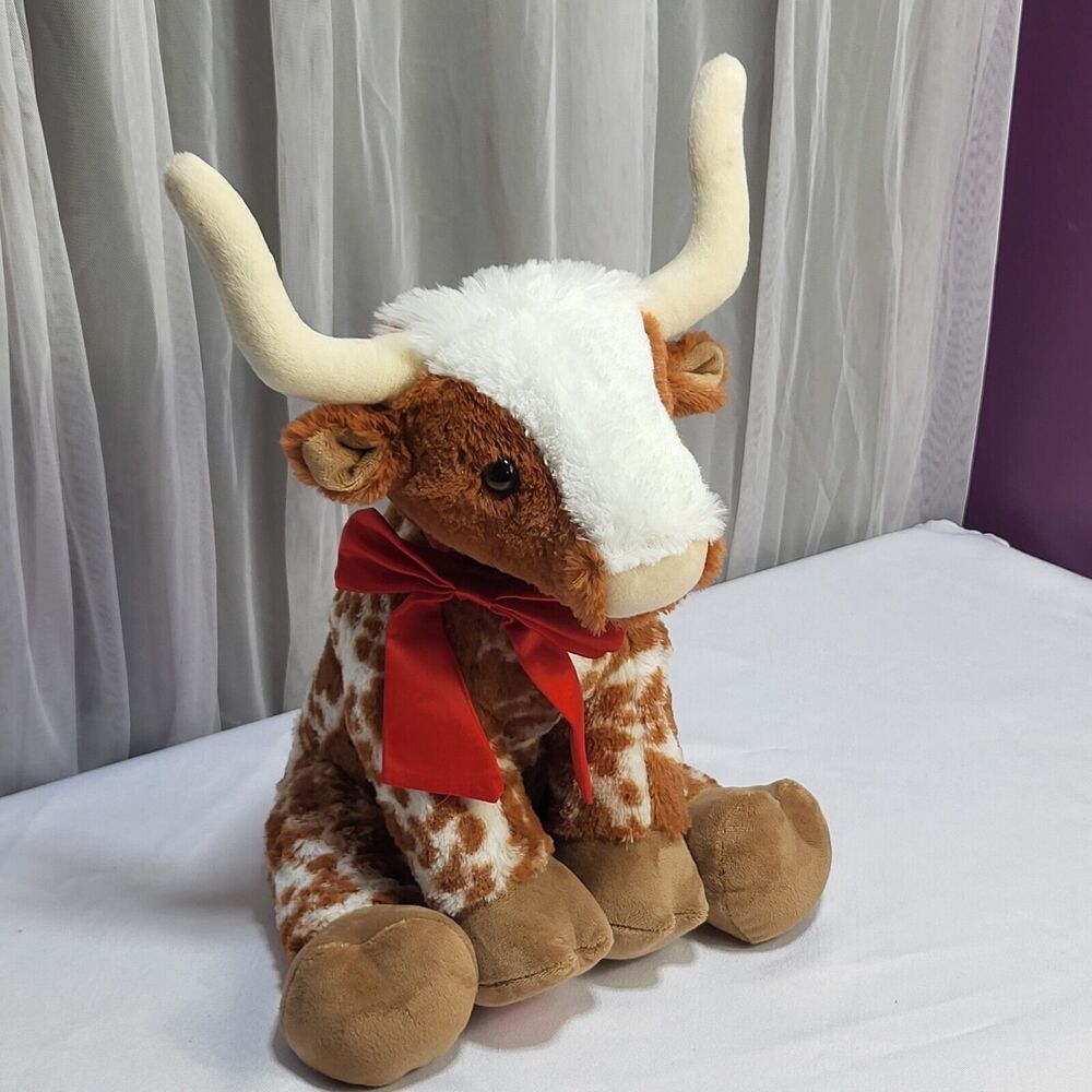 Build A Bear Workshop Longhorn Cow Texas‎ Steer Brown White 2023 Stuffed Plush - Picture 5 of 16